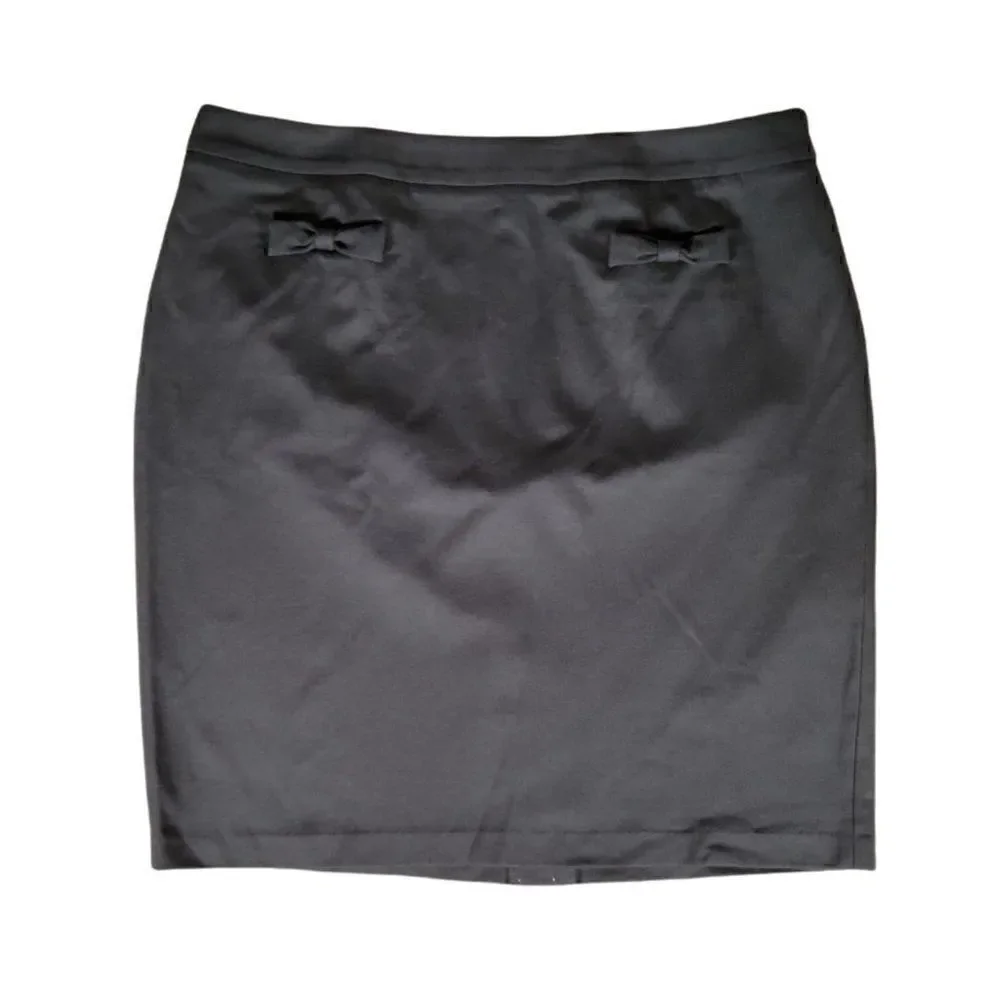 Talbots Black Pencil Skirt with Bows Sz 16P